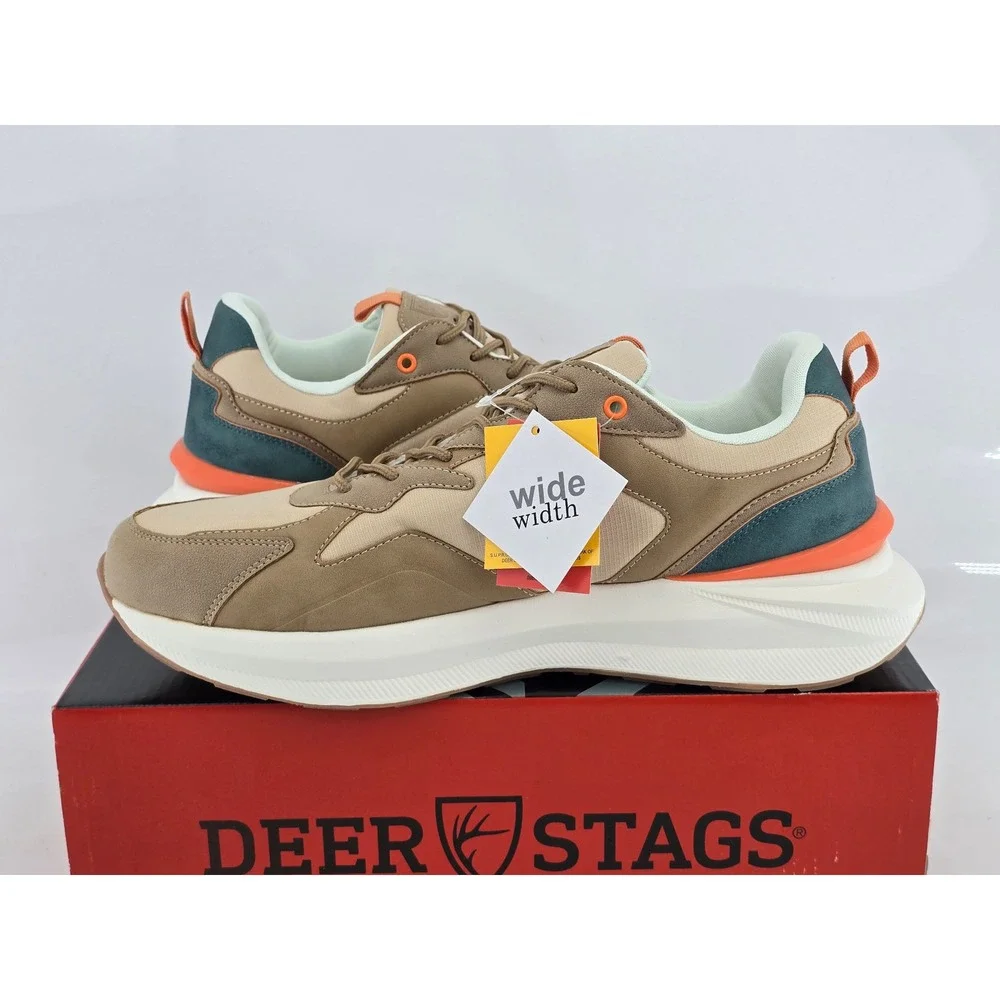 Deer Stags Gravity Sneakers Mens 13 Wide Taupe Comfort Walking Shoes - New